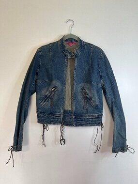Betsyville Y2K Denim Jacket w/ Glitter Decal